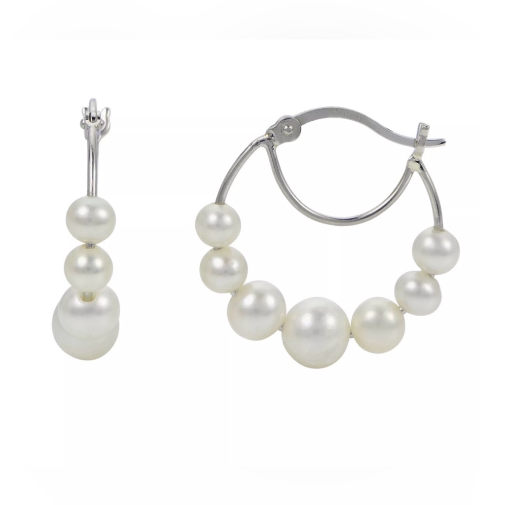 R.H. Macy’s & Co Cultured Pearl Hoop Earrings